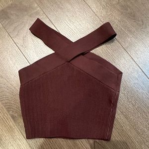 Aritzia Babaton Sculpt Knit Criss Cross Tank